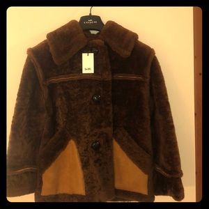 Coach Shearling Coat with Printed Liner (size 2)